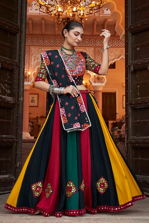 Shubhkala Black Multi Colour Very Exclusive Navratri Chaniya Choli for Women